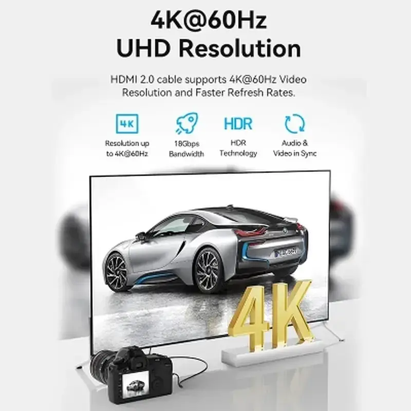 Кабель мультимедійний HDMI M to HDMI mini M 1.5m V2.0 4K60Hz Vention (AGHBG) - фото 6