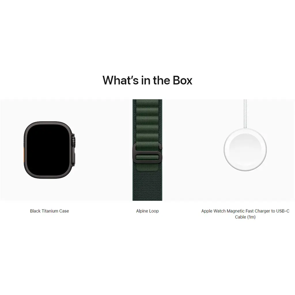 Смарт-годинник Apple Watch Ultra 2 49mm Black Titanium Case with Dark Green Alpine Loop Small (MX4Q3) [114890] - фото 4