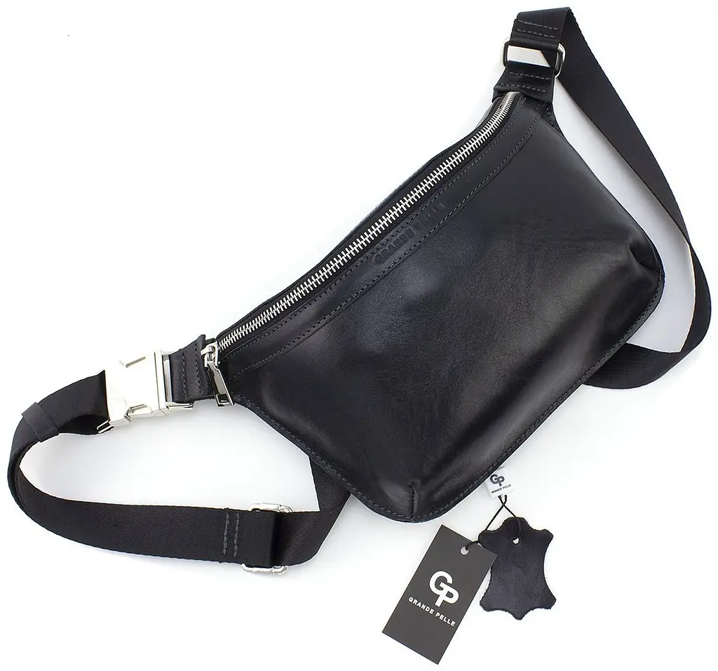 Кожаная женская сумка на пояс GRANDE PELLE sum0026712 - фото 3