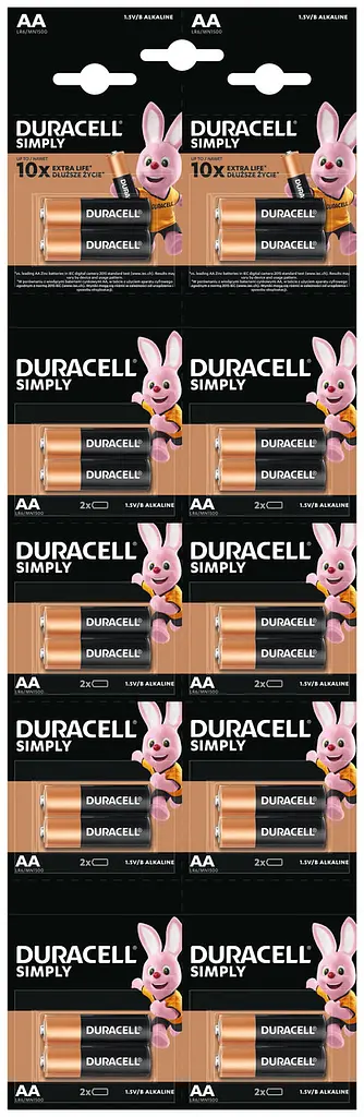 Батарейка DURACELL LR06 MN1500 уп. 1х2 шт відривна (плакат 2х10) (6768607) - фото 2