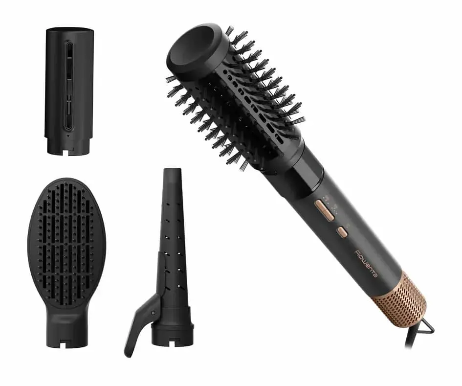 Rowenta Фен-щітка Rowenta Air Shape, 1300Вт, 3 режими, іоніз-я, хол. обдув, 4 насадки, кераміка, чорно-золотий - фото 2