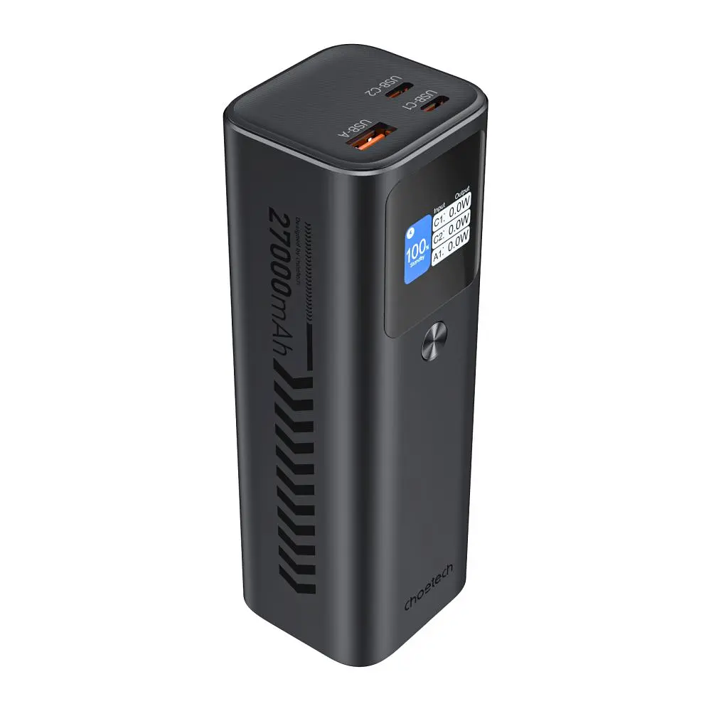 Повербанк 27000mAh Choetech B670 Grey 140W QC3.0 PD3.1 TFT Smart дисплей (43-00169) - фото 2
