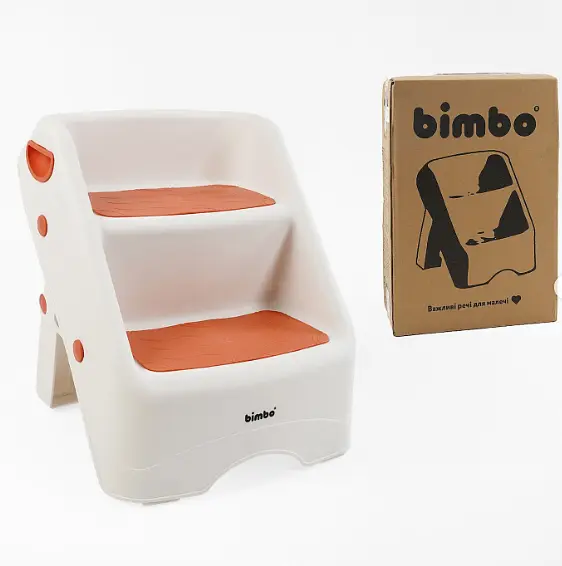 Подставка для ног детская на две ступени BM-93758 Bimbo 32*30*37 см. раскладной оранжевый цвет - фото 4