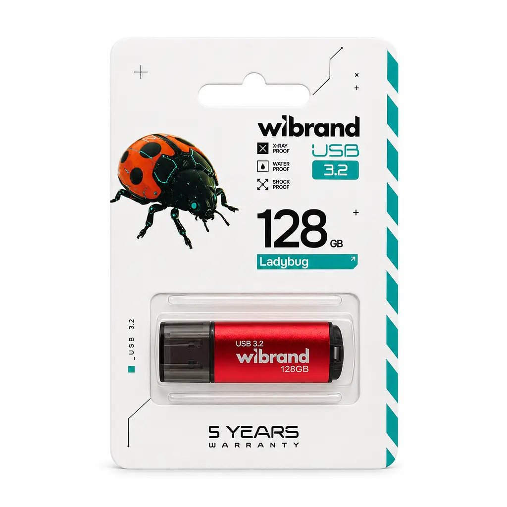 Флеш-накопичувач Wibrand USB 3.2 Gen1 Ladybug 128GB Red (WI3.2/LB128P10S) - фото 2