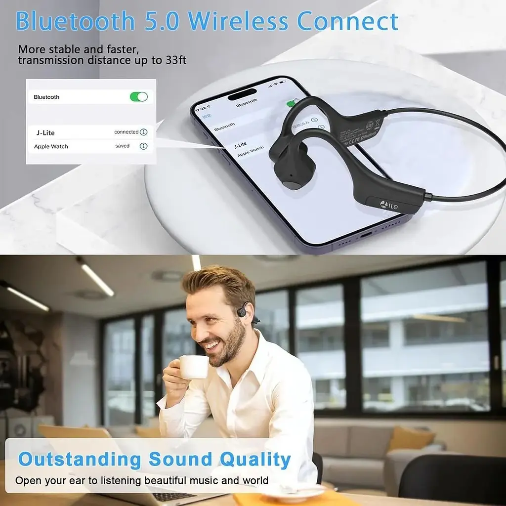 Бездротові навушники Bluetooth Bone Conduction водонепроникні - фото 6