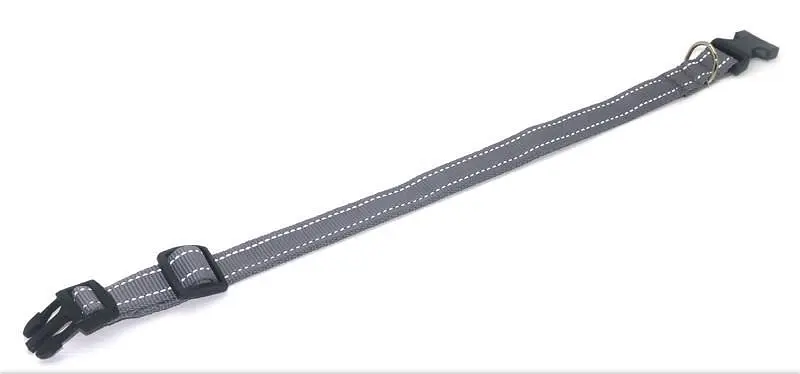 Нашийник для собак Zoo-hunt Неон капроновий світловідбиваючий ок 2,5 см 32-50 см сірий - фото 2