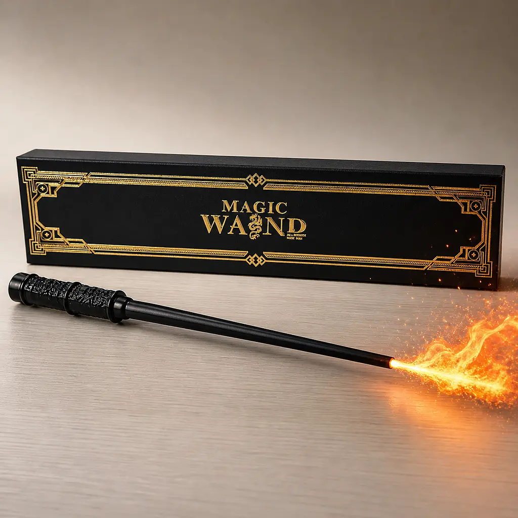 Магічна паличка Чорна Magic Wand — Подарунковий набір з USB-зарядкою й ефектним дизайном, що стріляє вогнем - фото 4