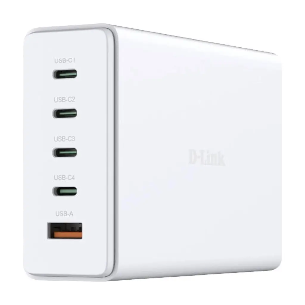 Зарядний пристрій D-Link 4xUSB-C + 1xUSB PD240W GaN white (DCF-241)