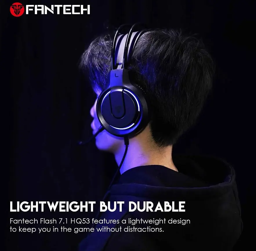 Игровые наушники Fantech HQ53 Flash 7.1 Black с микрофоном - фото 5