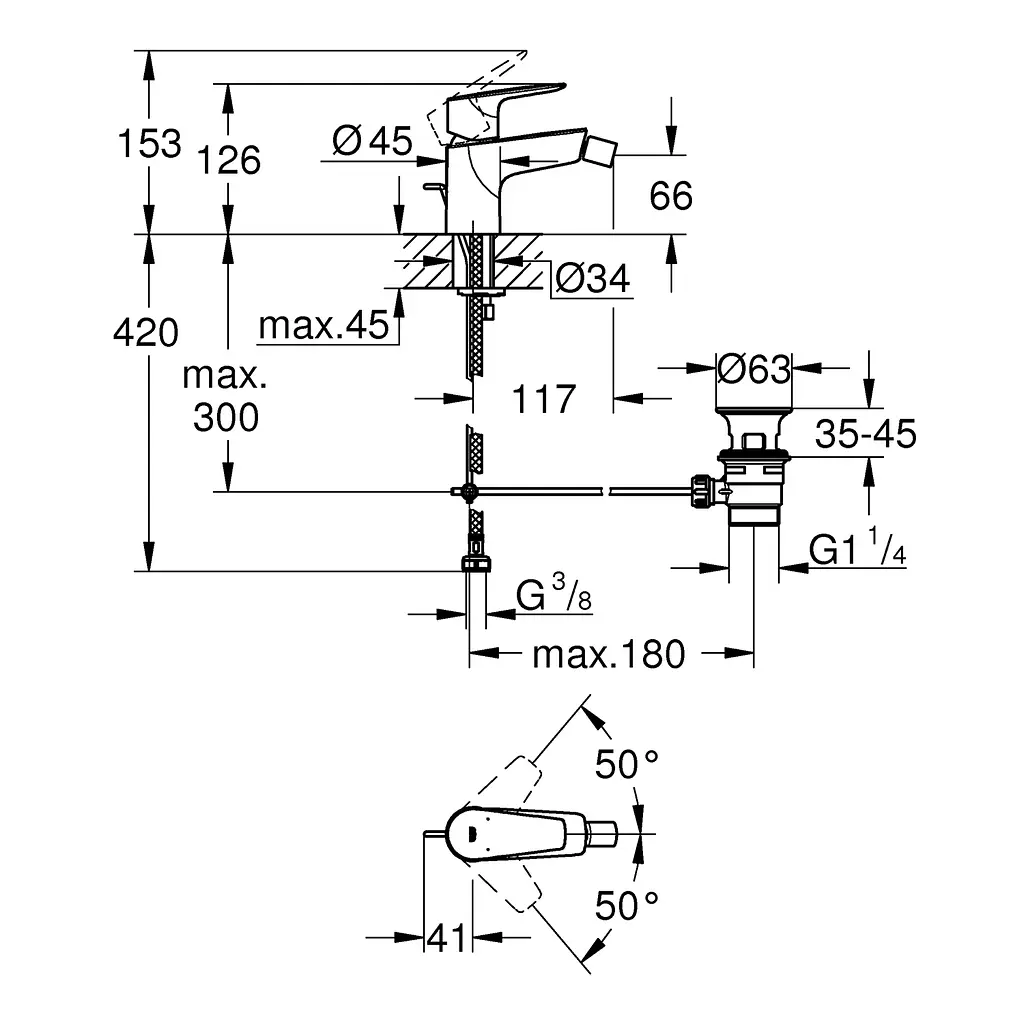 Смеситель для биде Grohe QuickFix StartEdge 23345001, Хром - фото 2