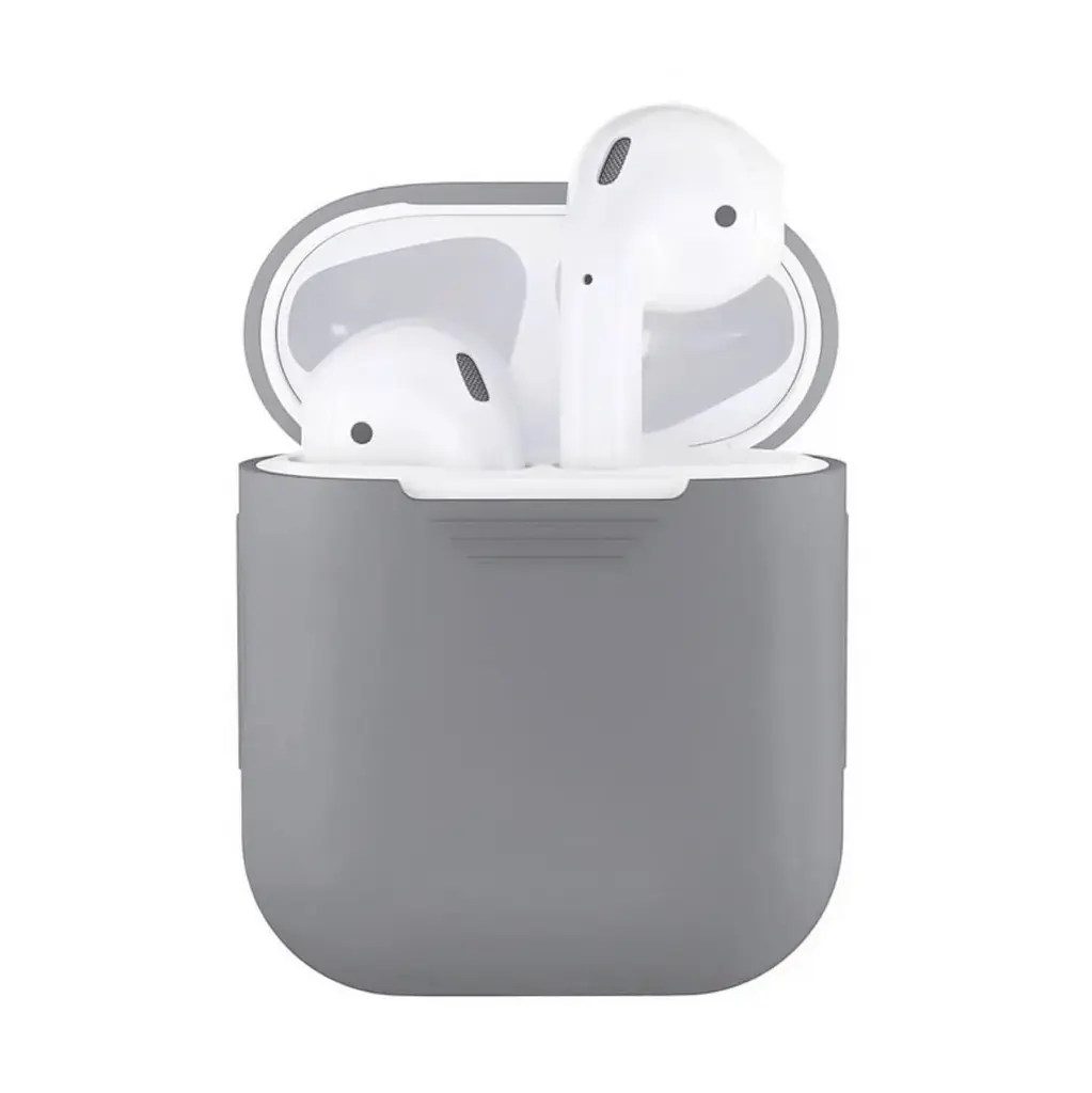 Чехол для наушников Airpods 1/2 Серый чехол на беспроводные наушники Apple - чехол для кейса аирподс - фото 3