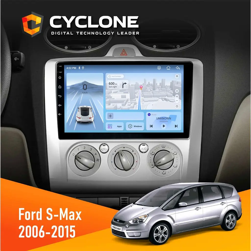 Штатна магнітола Ford S-Max 2006-2015 Cyclone C9-012 4x64, DSP, 4G Cyclone (НФ-00007832)