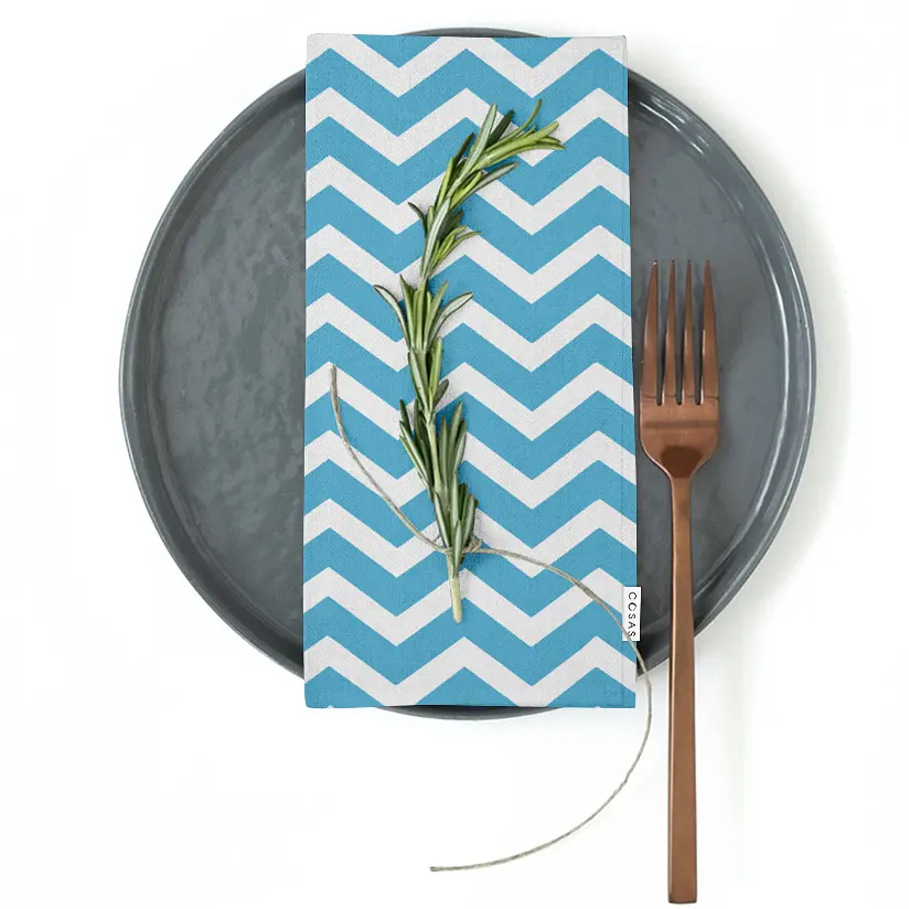 Серветки Cosas Skyey Zigzag & Azure 35х35 см 4 шт. (Set-4Serv_ZigLightBlue_RfSky_35) - фото 3