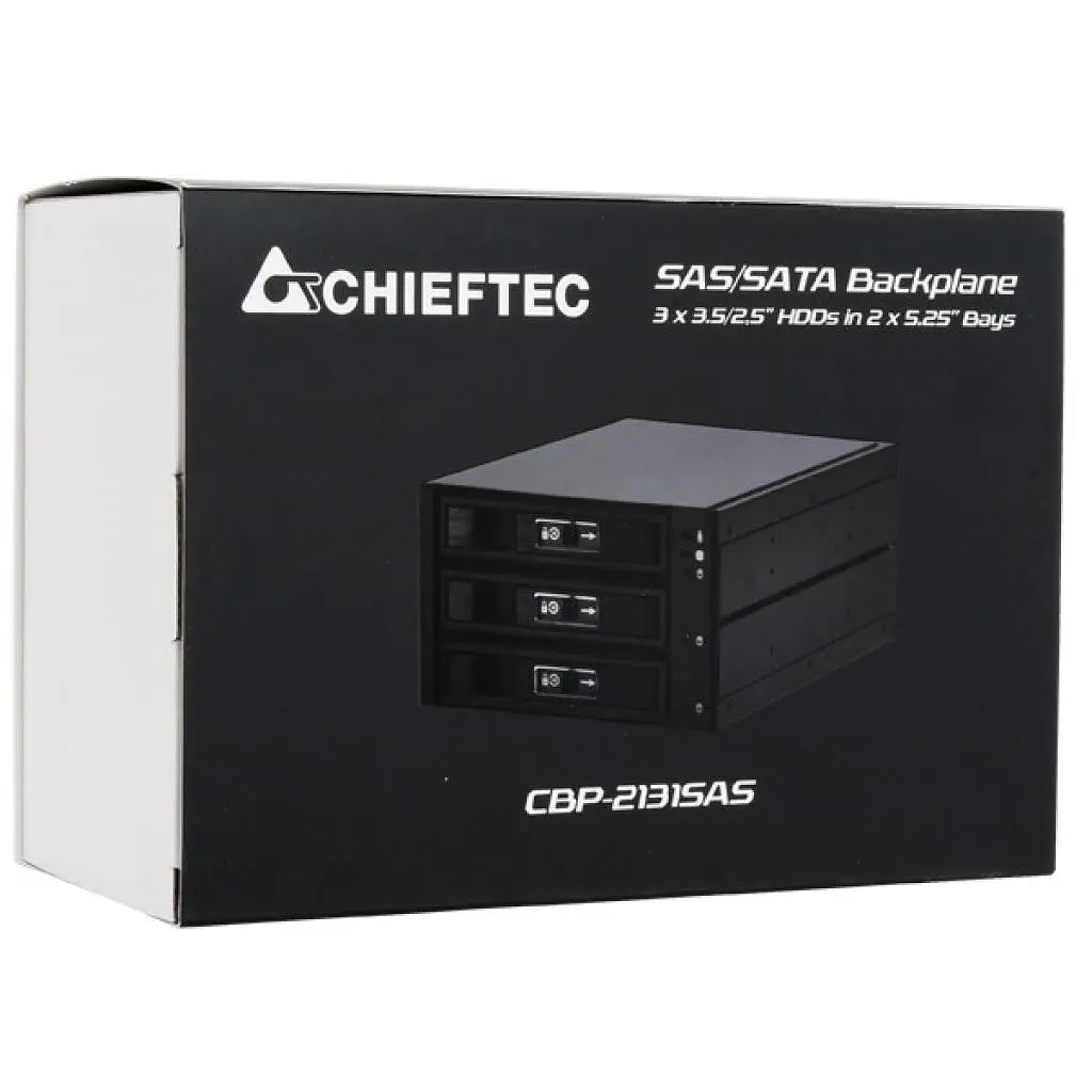 Бекплейн Chieftec 2x5.25"/3x3.5" Hot-Swap Aluminium (CBP-2131SAS) - фото 6