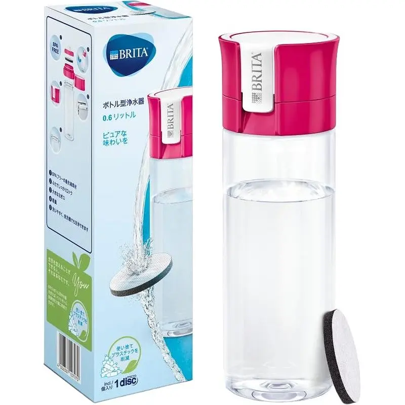 Бутылка для воды с фильтром Brita Vital розовая 600 мл (1020102) - фото 1