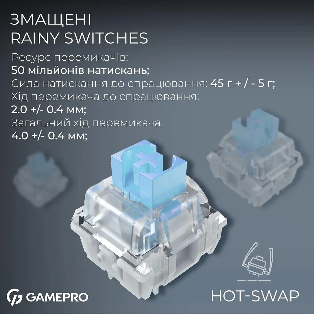 Клавіатура GamePro Asgard Valhalla Pro 75% Rainy switches (MK160B-D-Pro) - фото 11