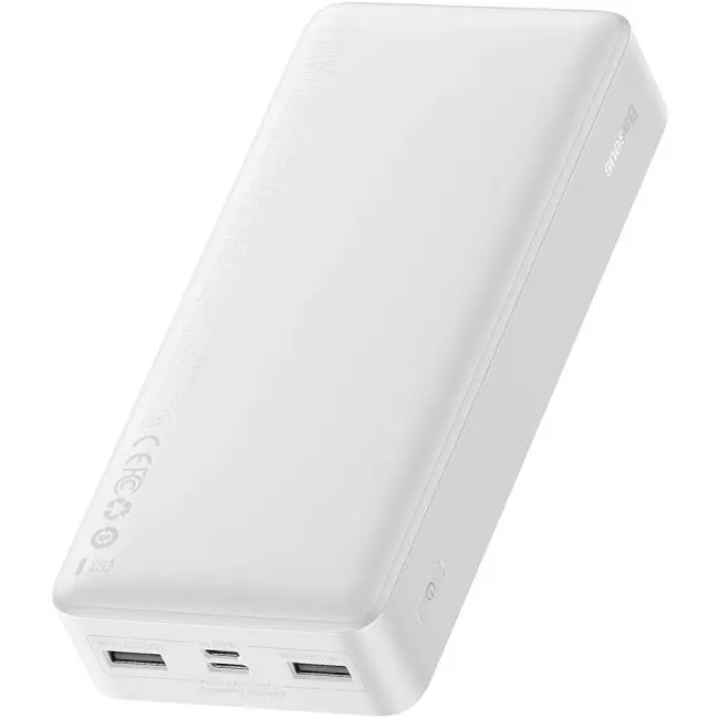 Повербанк Baseus Bipow Digital Display 2 USB + Type-C 15W 20000 mAh White - фото 3