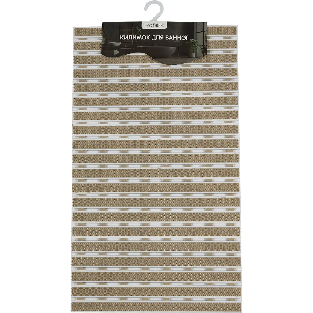 Килимок у ванну кімнату Eco Fabric смужка 69х40 см бежевий (6940-002) - фото 3
