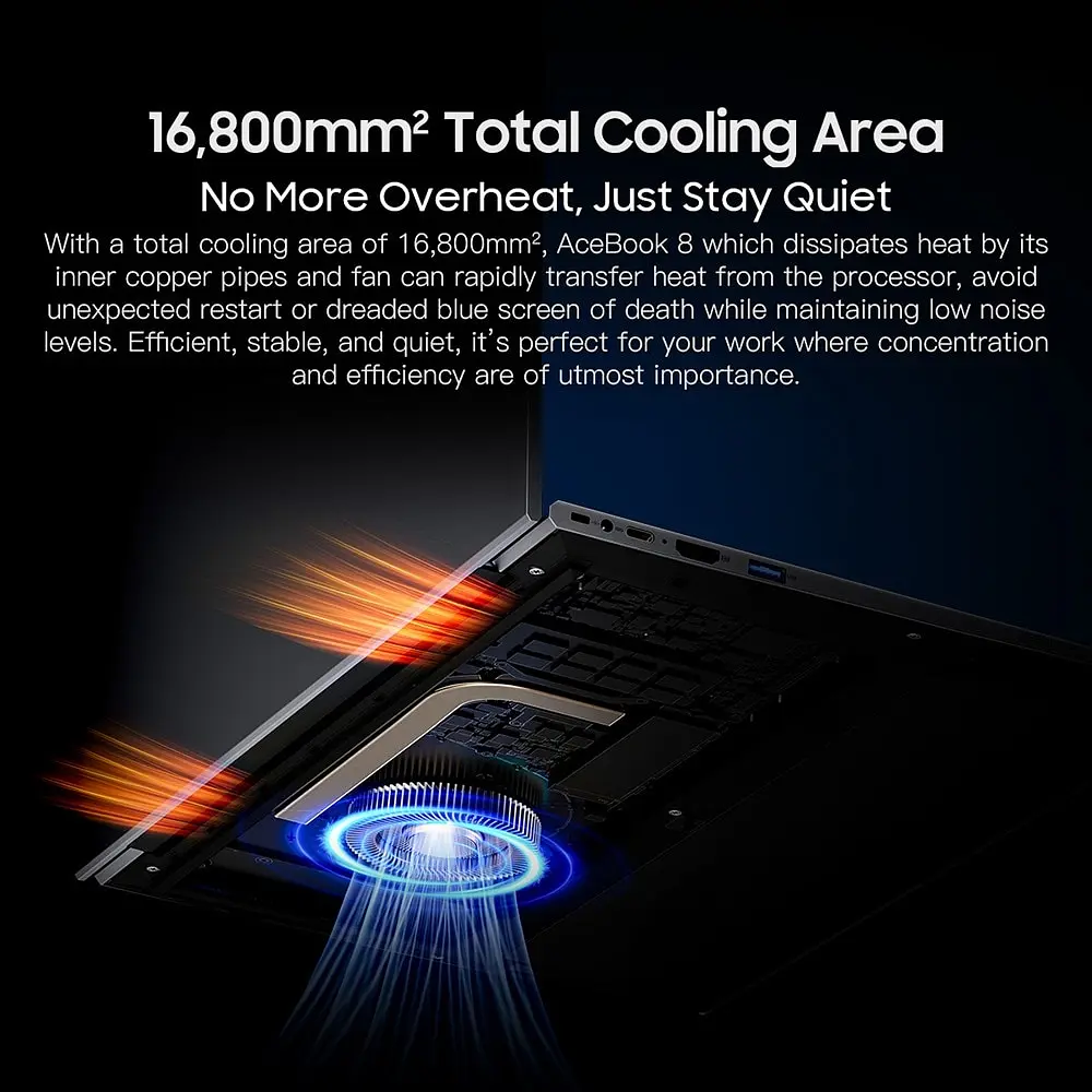 Blackview Acebook 8 Ноутбук, 15.6-inch 1920*1080 IPS Екран, N97 4 Up to 3.6GHz, 16GB 512GB SSD, Dual-band Wi‑Fi - фото 14