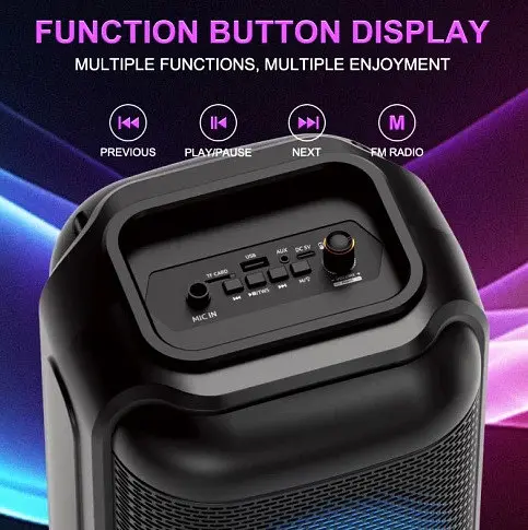 Портативна Bluetooth колонка ZQS-6227 акустична система з мікрофоном та RGB підсвічуванням Чорний - фото 4