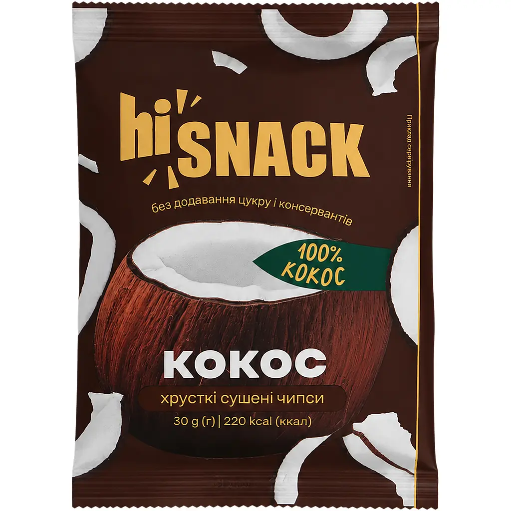 Чипси Hisnack сушені кокосові 30 г