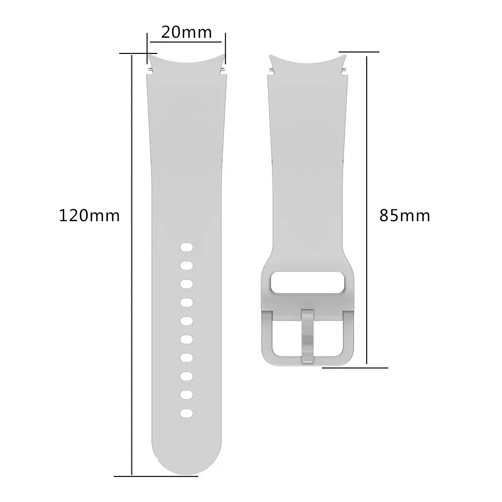 Ремінець для Samsung Galaxy Watch 6 40mm 6 44mm - чорний ширина кріплення 20мм силікон Watchbands Color Angle (W29-8WB83785565) - фото 4