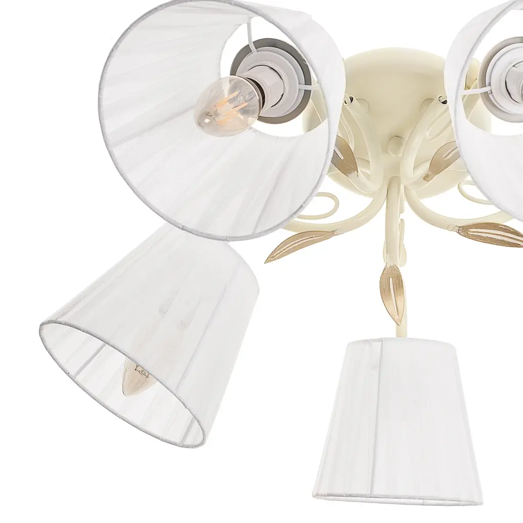 Люстра потолочная Brille с абажуром E14 40W WH (BKL-671C/5) - фото 2