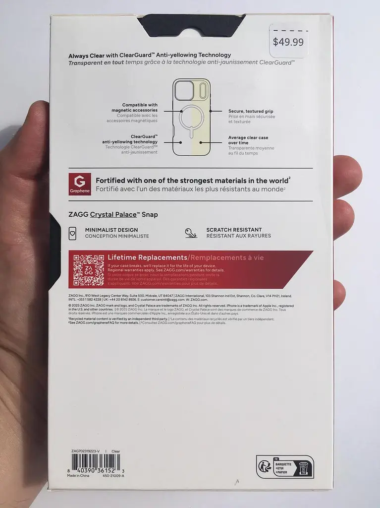 Чохол протиударний для iPhone 17 Pro Max (6.9") ZAGG Gear4 Crystal Palace MagSafe Clear Case Прозорий - фото 5