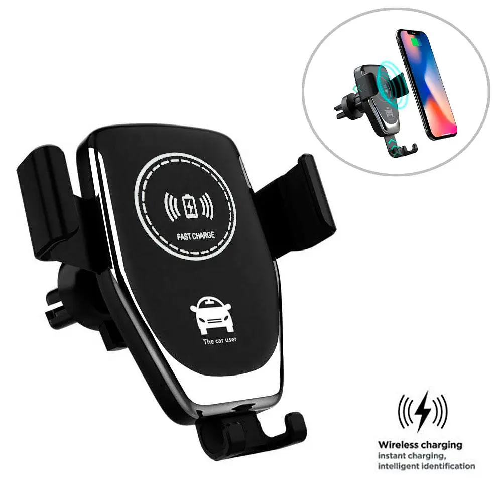 Тримач для телефона в авто "Wireless Car Mount Charger" 10W Чорний, бездротова зарядка в машину - фото 4