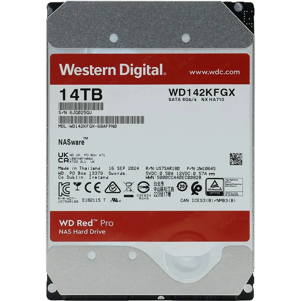 Жесткий диск 3.5` WD Red Pro 14TB SATA 512MB (WD142KFGX) [141182] - фото 2