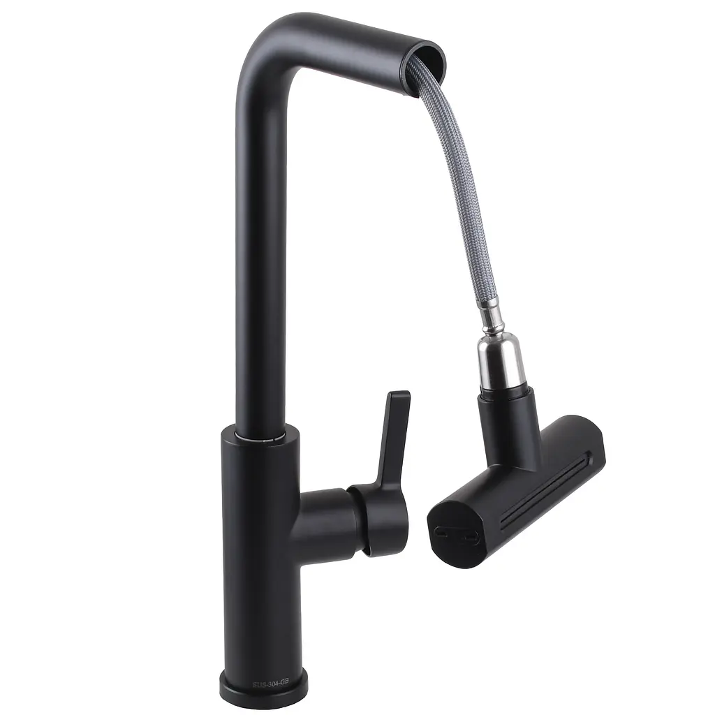 Змішувач для кухні Globus Lux Alpen SBT1-2044-BB Чорний матовий - фото 5