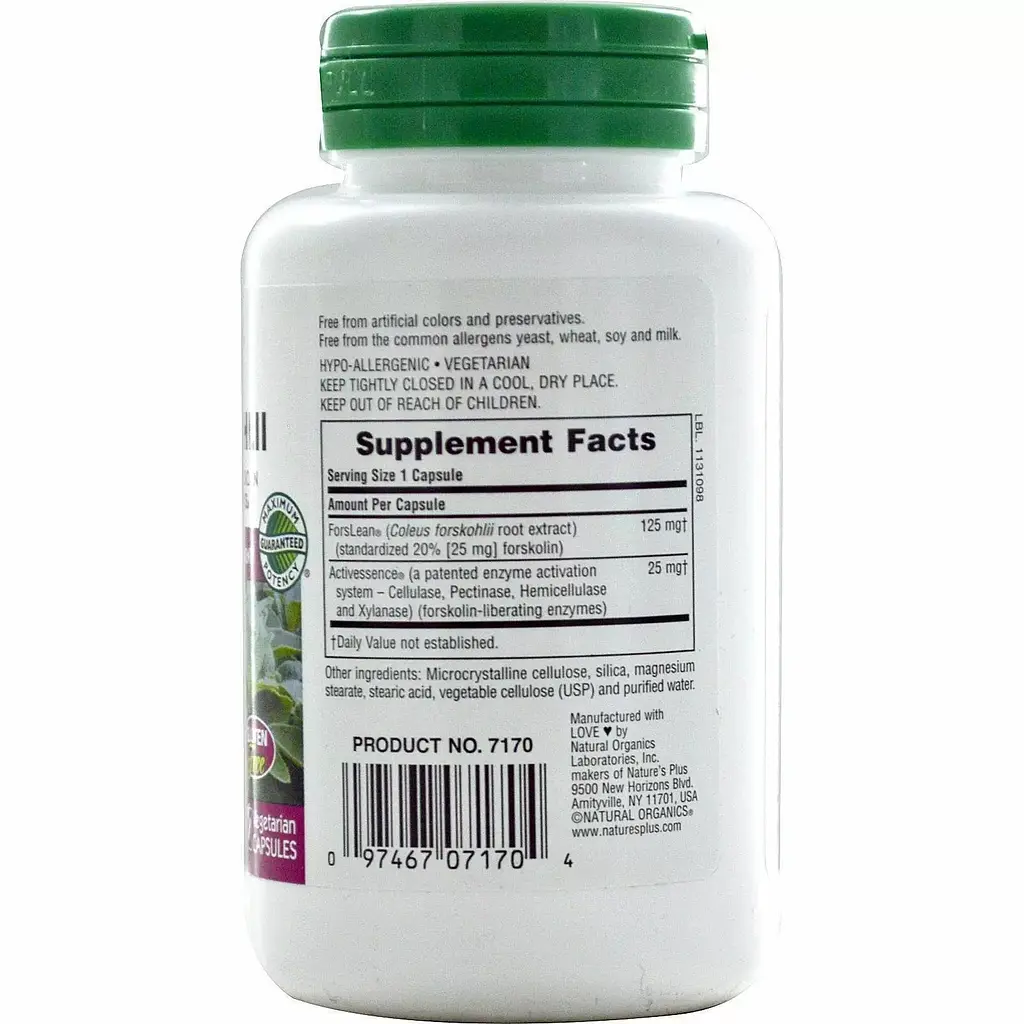 Форсколин NaturesPlus Herbal Actives 125 мг 60 капсул - фото 2