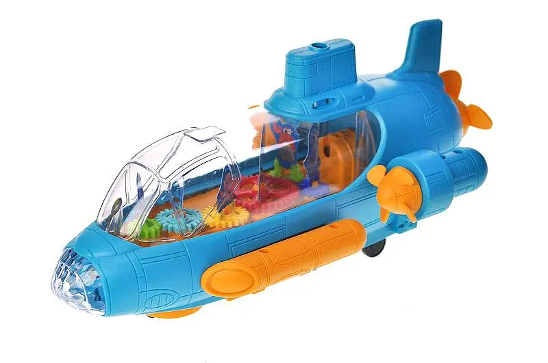 Іграшковий підводний човен з прозорим корпусом світлозвукові ефекти Submarine Explore 286-39 в коробці р.26х7х12см - фото 2