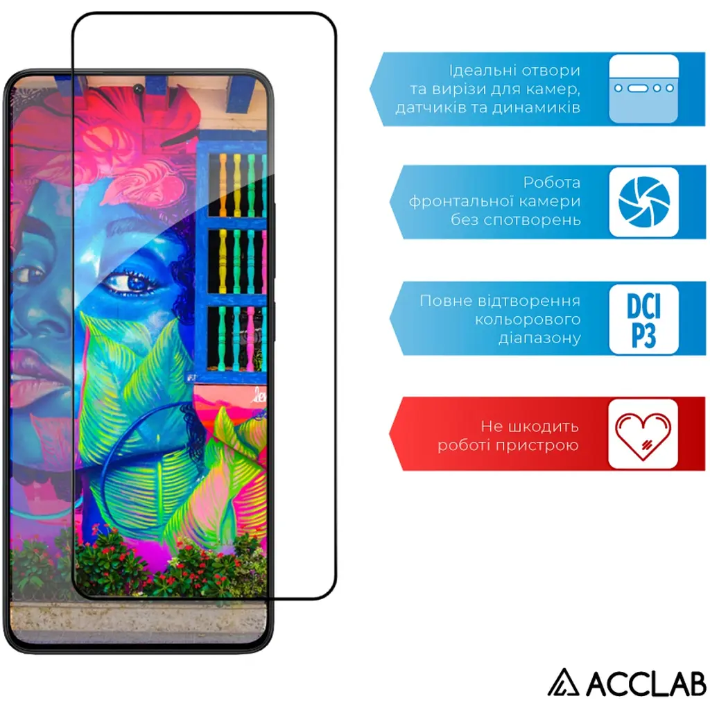 Стекло защитное ACCLAB Full Glue Xiaomi Poco X6 Pro Black (1283126588679) - фото 5
