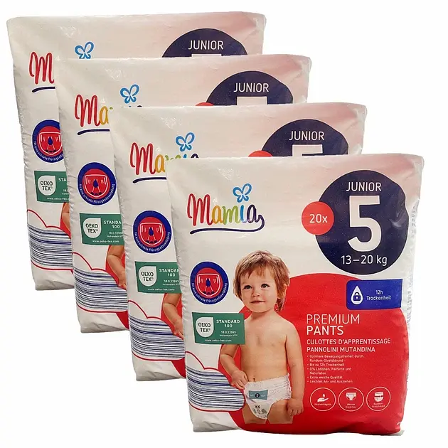 Підгузки-трусики Mamia Premium Junior 5 (13-20 кг), 80 шт