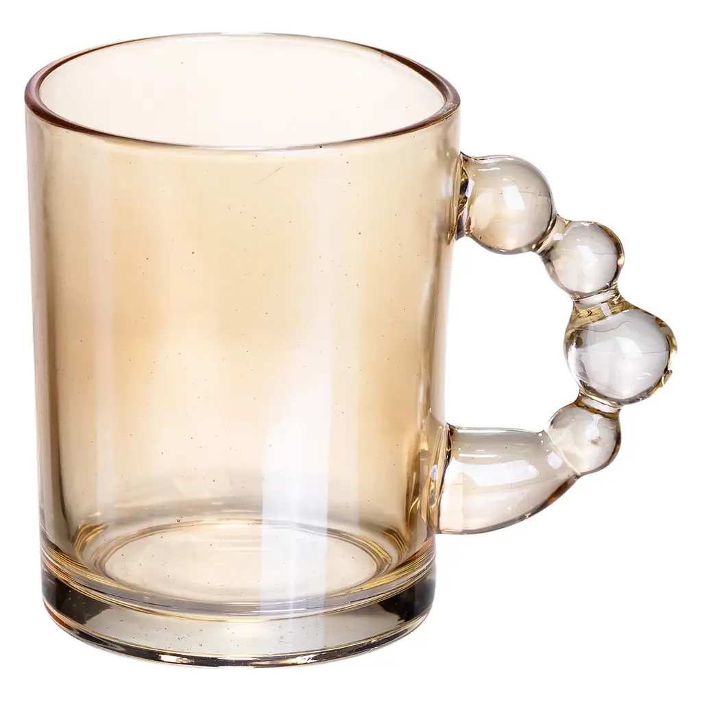 Набор чашек 6 шт для чая и кофе по 350 (мл) стеклянные кружки Коричневый Yiwu HP-19-ZD-2 - фото 2