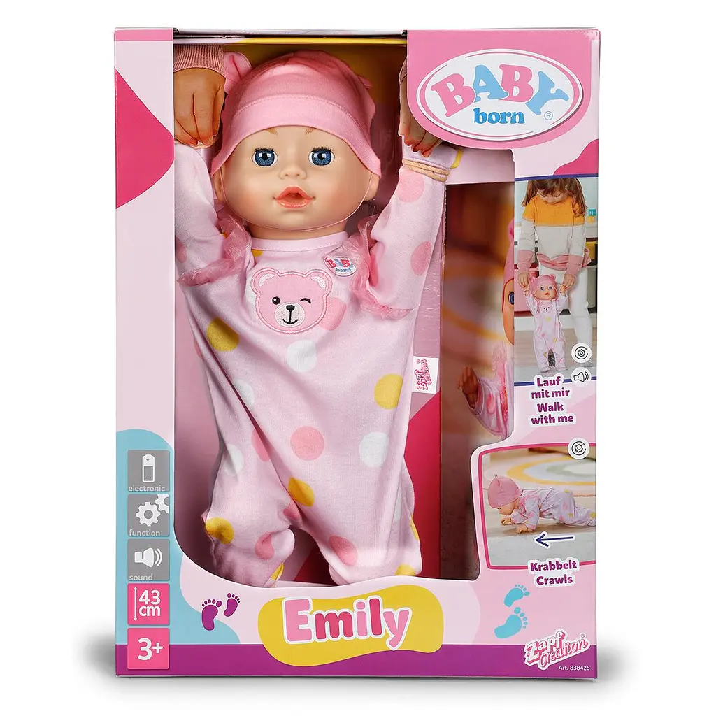 Інтерактивна лялька BABY BORN – ПЕРШІ КРОКИ ЕМІЛІ (43 см) BABY born 838426 - фото 2