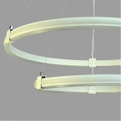 Linisoln 9803-2, біла підвісна LED-люстра з двох кілець 60×40 см, 75 Вт, 3000-6000 К - фото 5