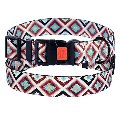 Ошейник для собак BronzeDog Urban застежка пластиковая гуцульская коричневая M - фото 3