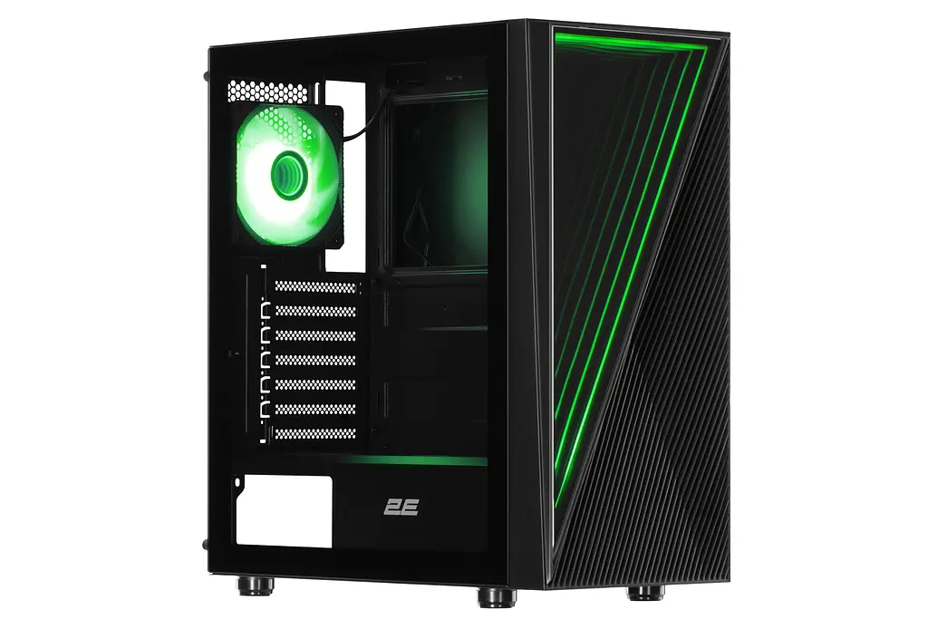 2E Gaming Корпус Infinity G205A без БП 2xUSB3.0, 1xUSBType-C, 1x120мм ARGB, 2x120мм, VGA 345мм, LCS ready, TG Side Panel, ATX, черный - фото 2