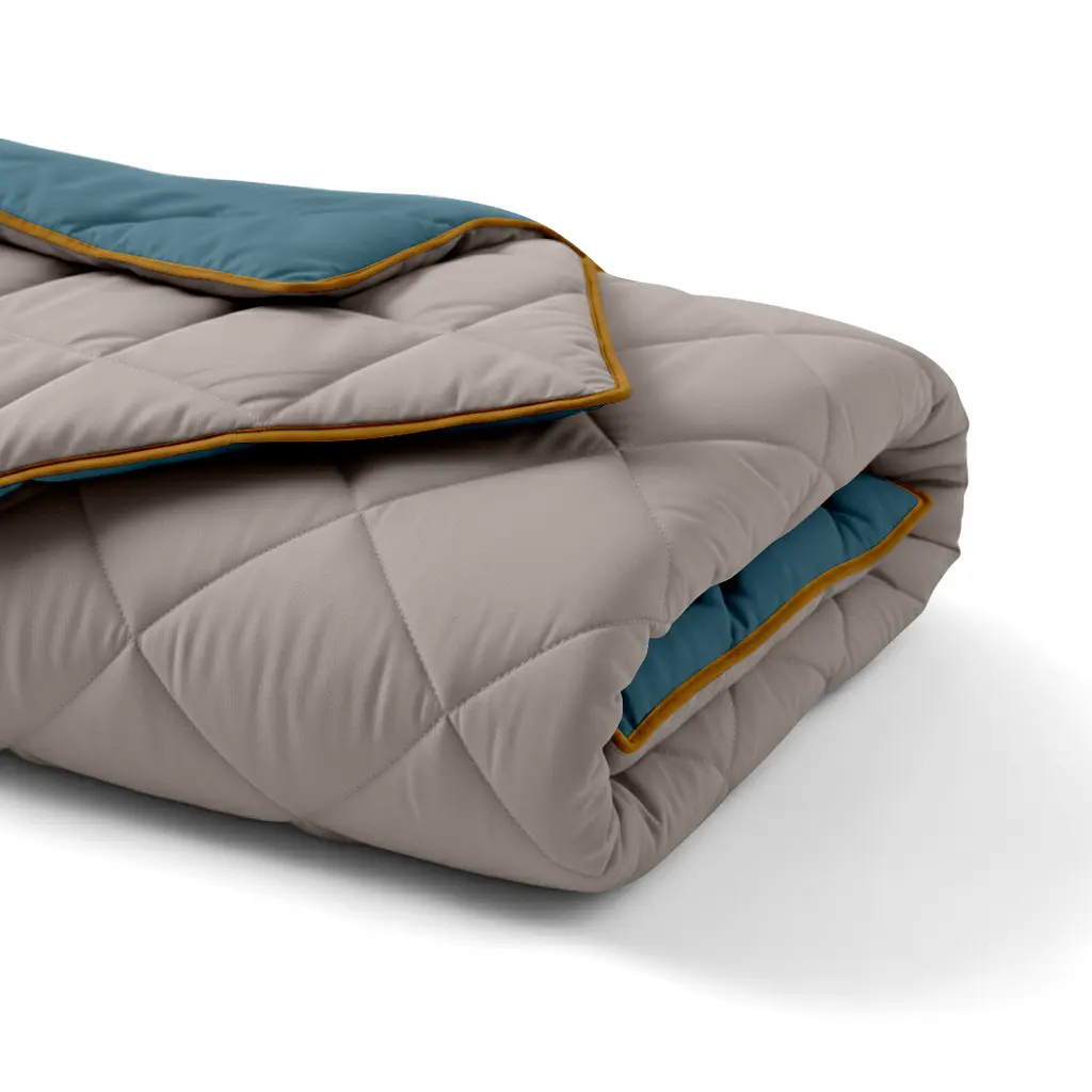 Покривало Cosas TAUPE STONE CS1 200х230 см стьобане двостороннє на ліжко та диван (Blanket_84Quartz_68Sky_kt_16Mustard_200x230) - фото 2