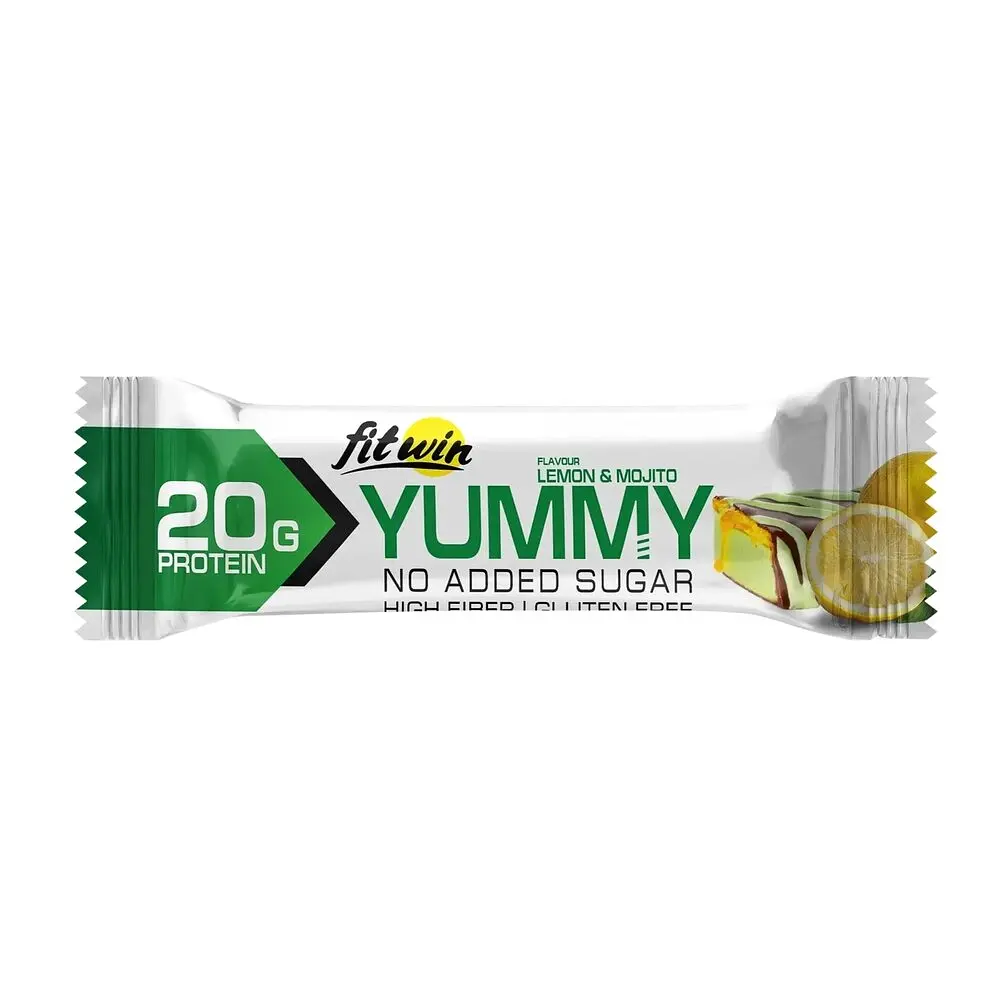 Батончик FitWin YUMMY Bar 36% no added sugar, 55 грам - Лимон-мохіто
