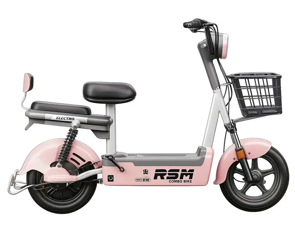 Электроскутер Двухместный Corso RSM-60093 (500W; 48V/20Ah) Розовый - фото 2