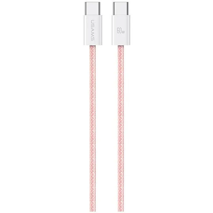 USB Кабель Usams U86 (US-SJ656) Type-C-Type-C PD 60W 5A 1.2m Рожевий