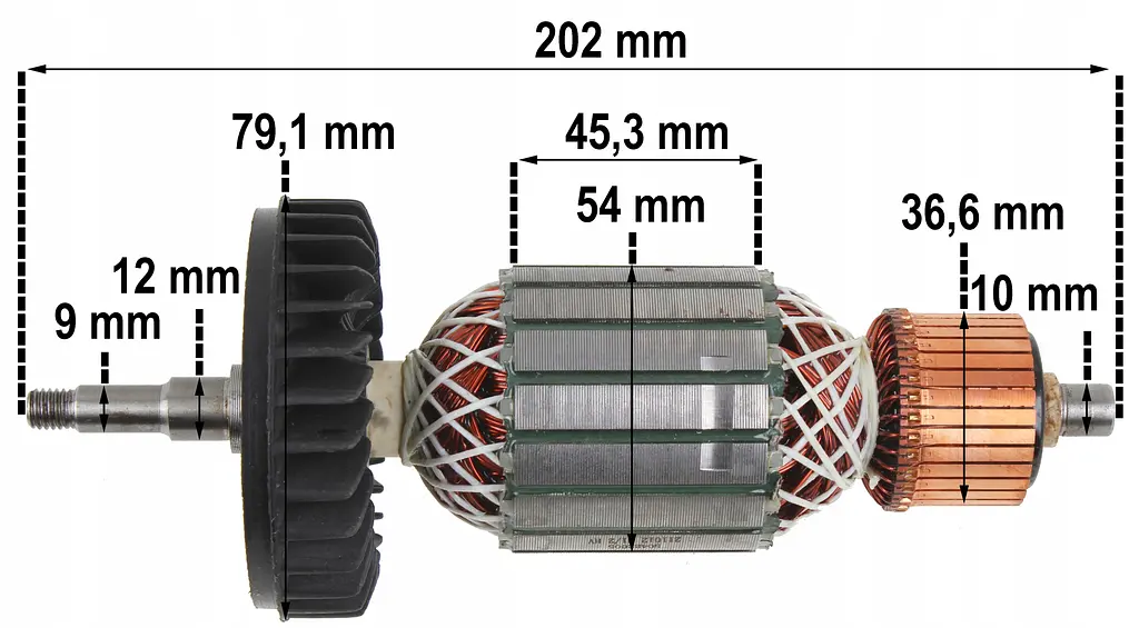 Ротор електродвигуна Makita GA9020, GA9020S, GA9020R, GA7020, GA7020S, GA7020R (517793-7) - фото 4