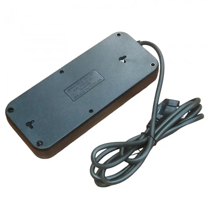 Мережевий подовжувач фільтр чорний на 4 розетки та 6 USB 3.4A та 2 Type-C Power Socket J08 - фото 4