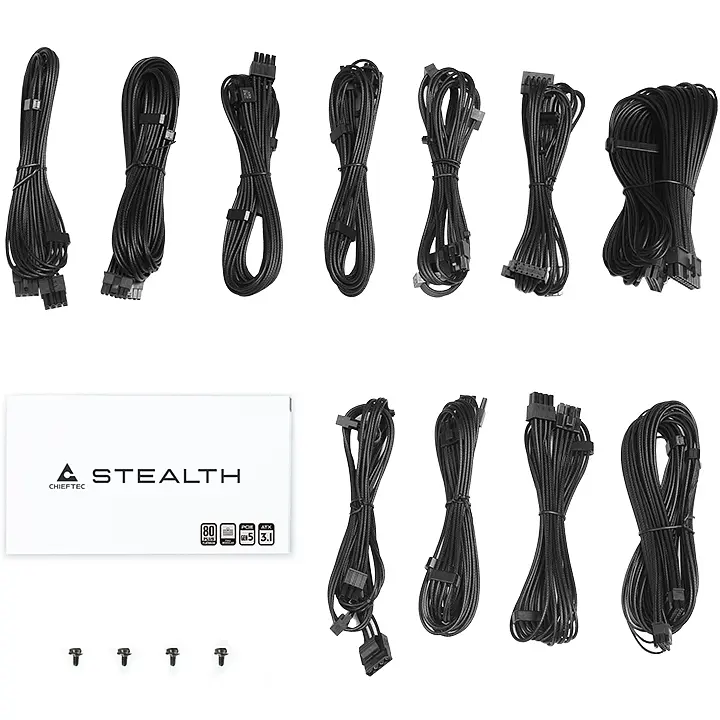 БЖ 1200W Chieftec STEALTH SPX-1200-FC ATX3.1 135mm Fan, Modular, 80+ Platinum Retail Box - фото 7