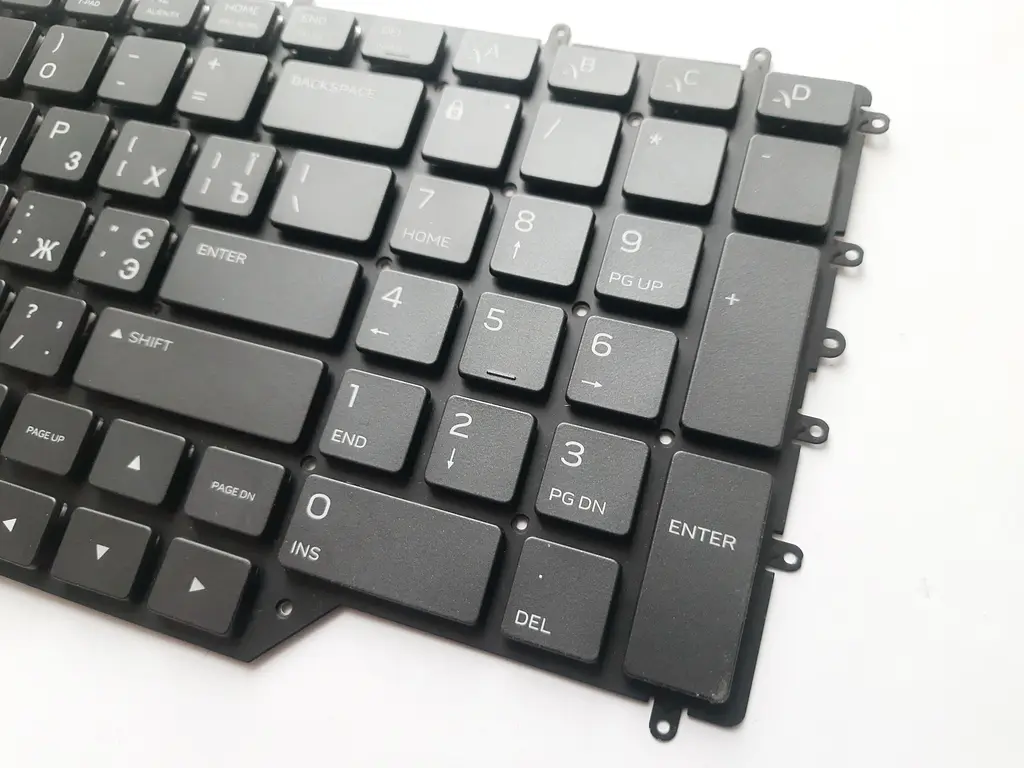 Клавіатура для ноутбуків Dell Alienware M17 R2 клавіатура чорна без рамки, з різнокольоровим підсвічуванням UA/RU/US - фото 2