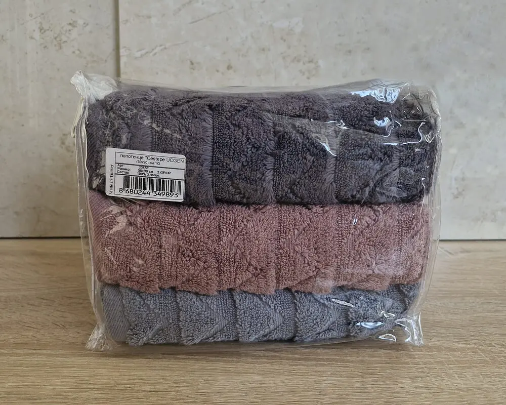 Набір турецьких махрових рушників Cestepe MicroCotton Premium 3 штуки 50x90 Ucgen 2 щільність 600 г/м2 - фото 6