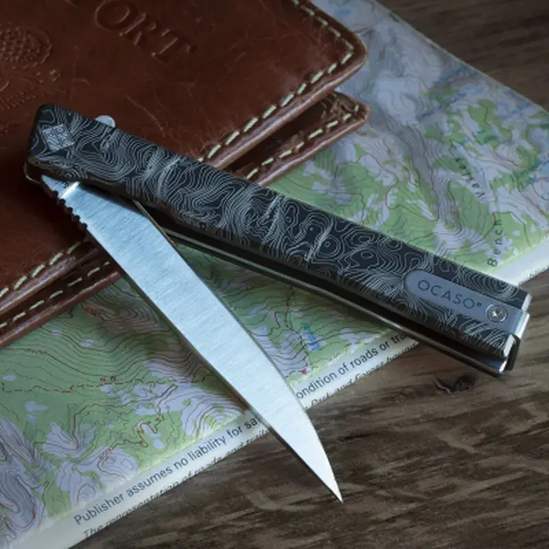 Ніж Ocaso Solstice, Engraved titanium, Topo Pattern, Satin (10ETS) - фото 2